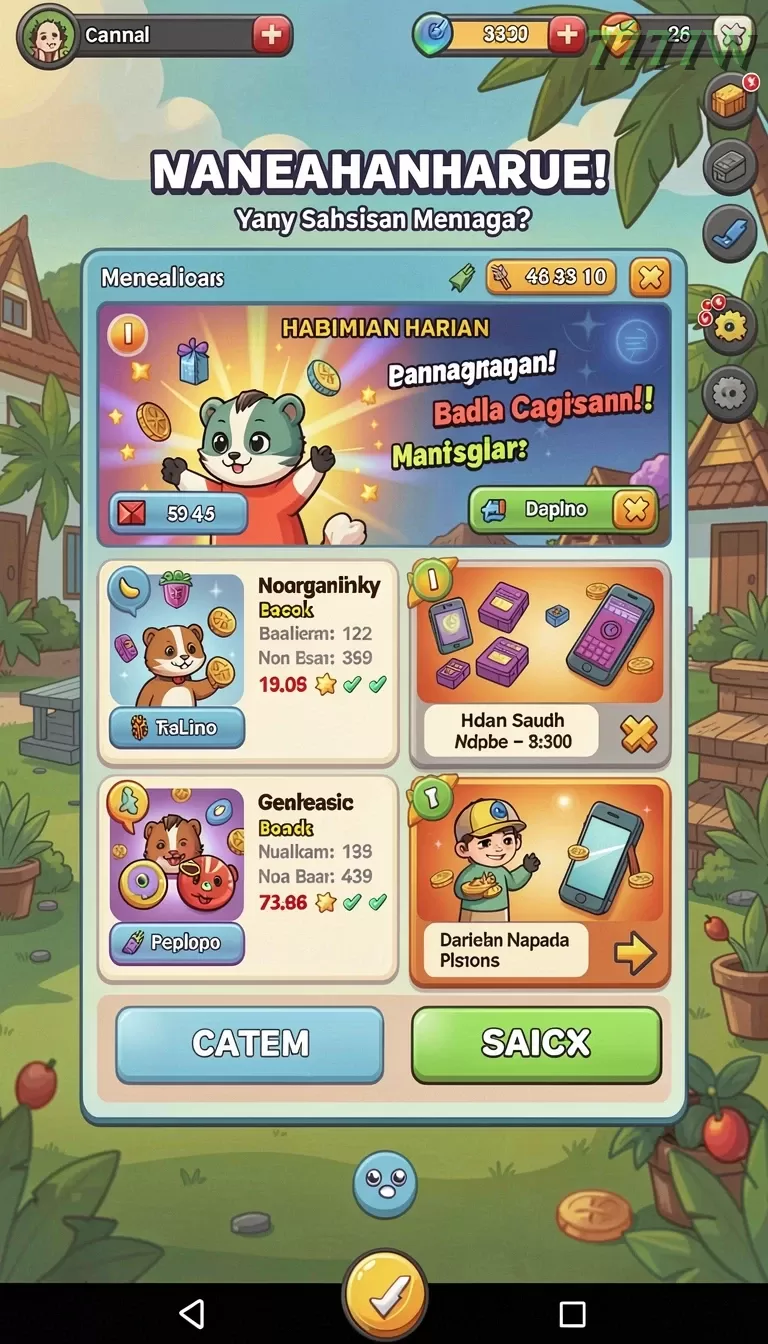 Cuplikan layar H85 — menu navigasi